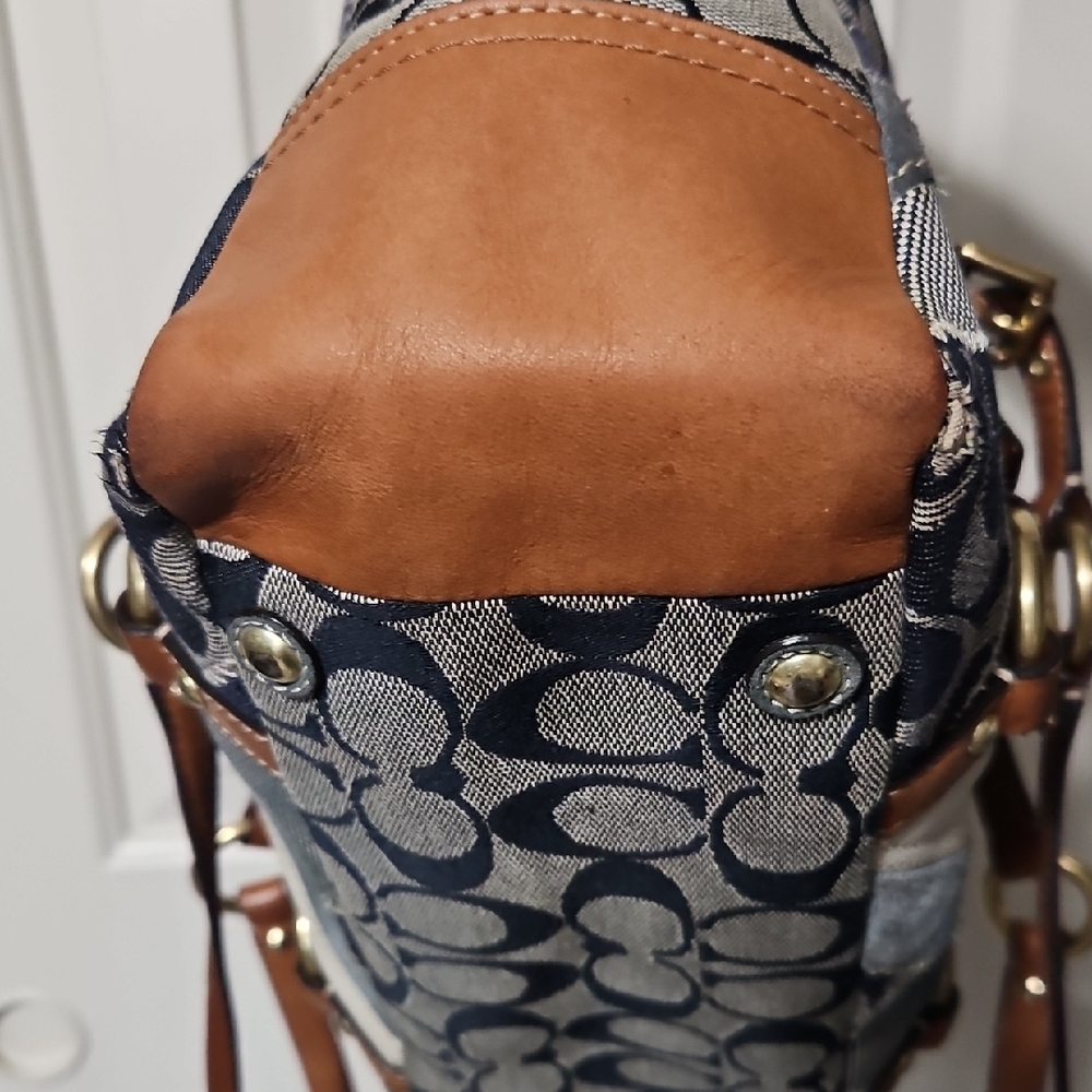 Coach EUC Denim Patchwork Tote - image 10
